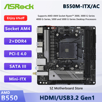 ASROCK B550M-ITX/AC AM4 B550 Mini-ITX Motherboard For Ryzen 9/5/7 5800X3D 5600X 3600 CPU DDR4 HDMI PCI-E X1 M.2 Gaming Mainboard