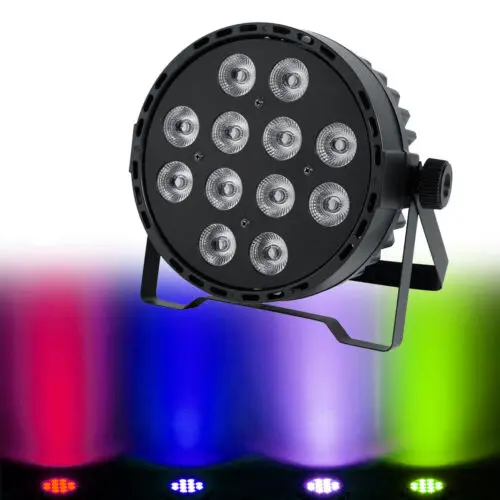 12x10W RGBW LED  PAR Light DMX DJ Stage Light 4IN1 Color Mixing Wash Effect with RGBWA LED PAR by DMX IR Remote Control