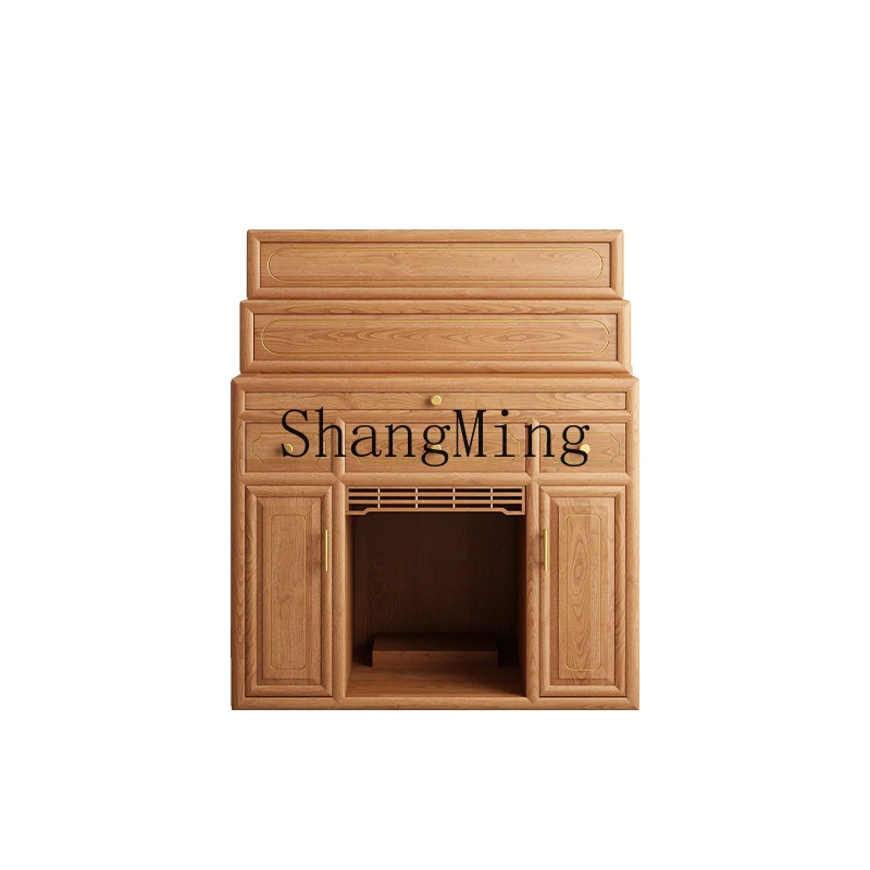 

ZYH New Chinese Simple Solid Wood Gongtai Table Guanyin Shrine Table Landlord Cabinet