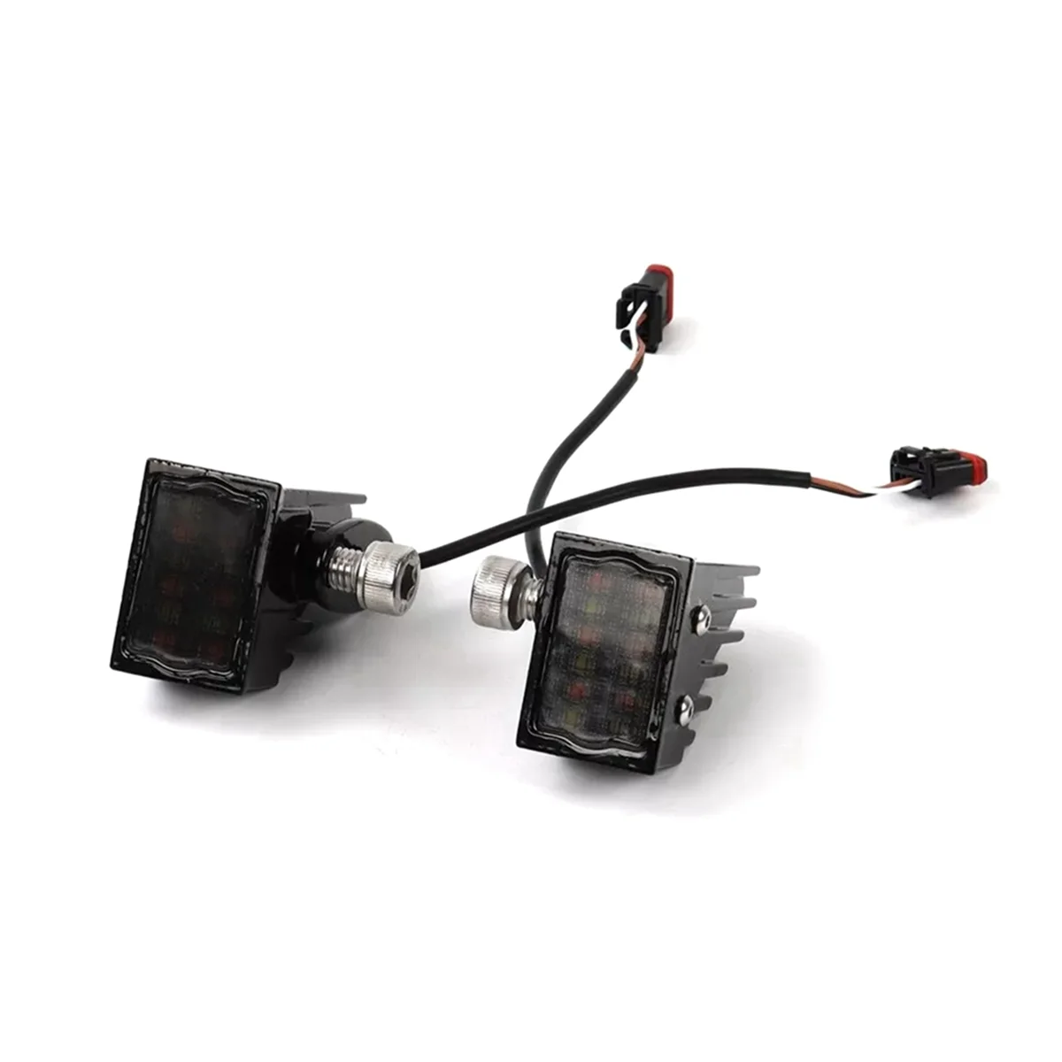 Motorcycle LED Fairing Decorative Headlights Turn Warning Lights Tools for Harleys Softails Low Rider ST El Diablos