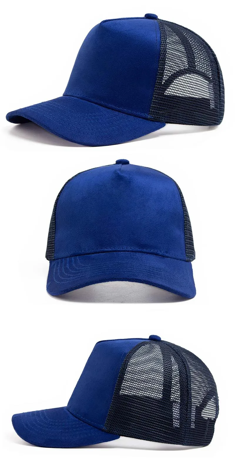 Unisex Hot Selling 5 Panel Mesh Suede Trucker Hat Men High Quality Baseball Cap Spring Summer Breathable Adjustable Sports Hats