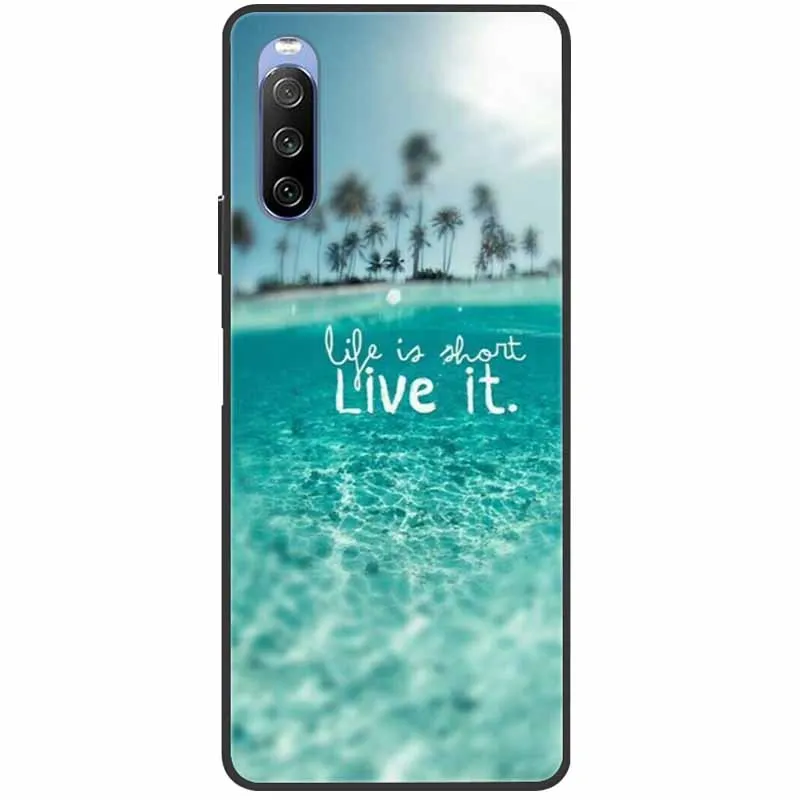 Soft Cover For Sony Xperia 10 III Case 5 III Soft Silicone Black Cases for Sony Xperia 1 III / Xperia1 XZ4 Covers Cool Marble