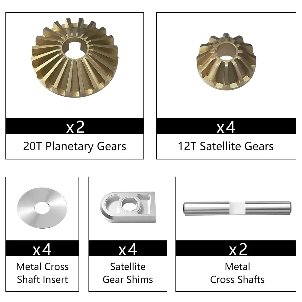 GLOBACT Steel Differential Gear Set for 1/7 6S Arrma Fireteam Felony Infraction Limitless Mojave 1/8 Kraton Typhon Notorious