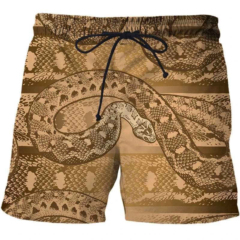 Retro Animal 3d Printed Shorts For Men Bird Snake Flower Street Short Beach Pants Summer Fashion Leisure Trend Short Trousers