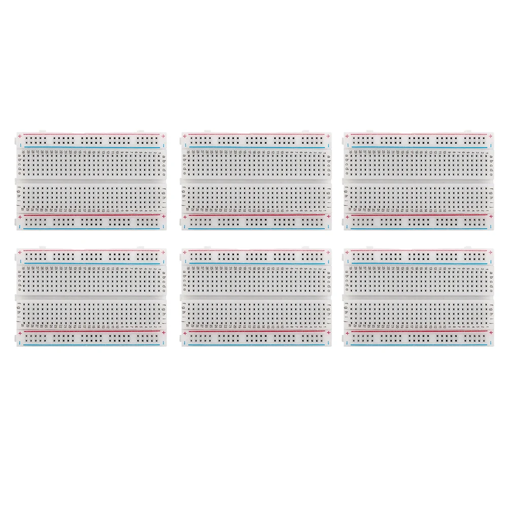 

6pcs 400 Point Breadboard Kit Solderless Breadboards For Circuits PCB Board Electronic Components Semiconductors Experimental