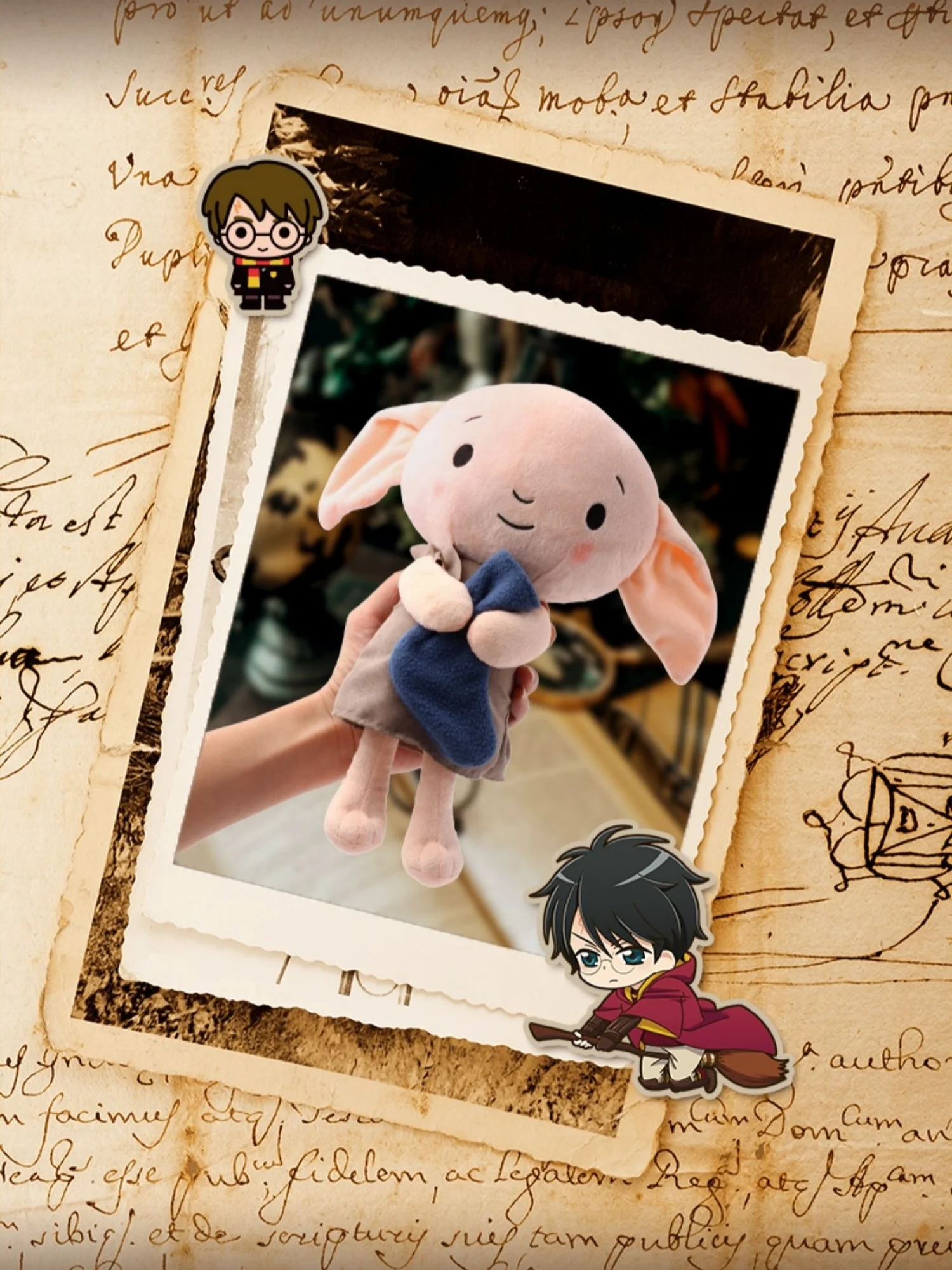 Genuine HUGKIS Harry Potter Dobby Plush Doll Elf Stuffed Toy Keychain Bag Pendant Collectible Gift For Potter Fans view 6