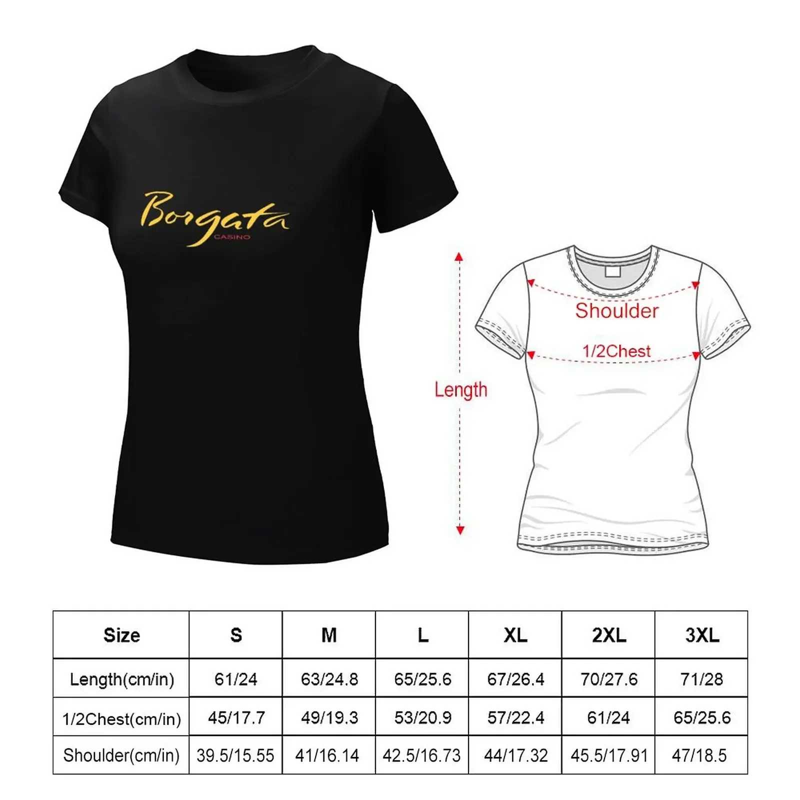 Borgata T-Shirt plain summer clothes blacks Woman T-shirts