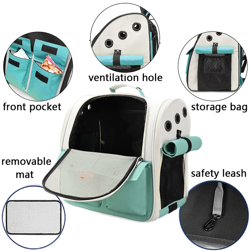 Pet Cat Backpack Portable Small Dogs Outdoor Carrier Cat Travel Bag Foldable Ventilated Design Large Cats Dog Backpack Carrier