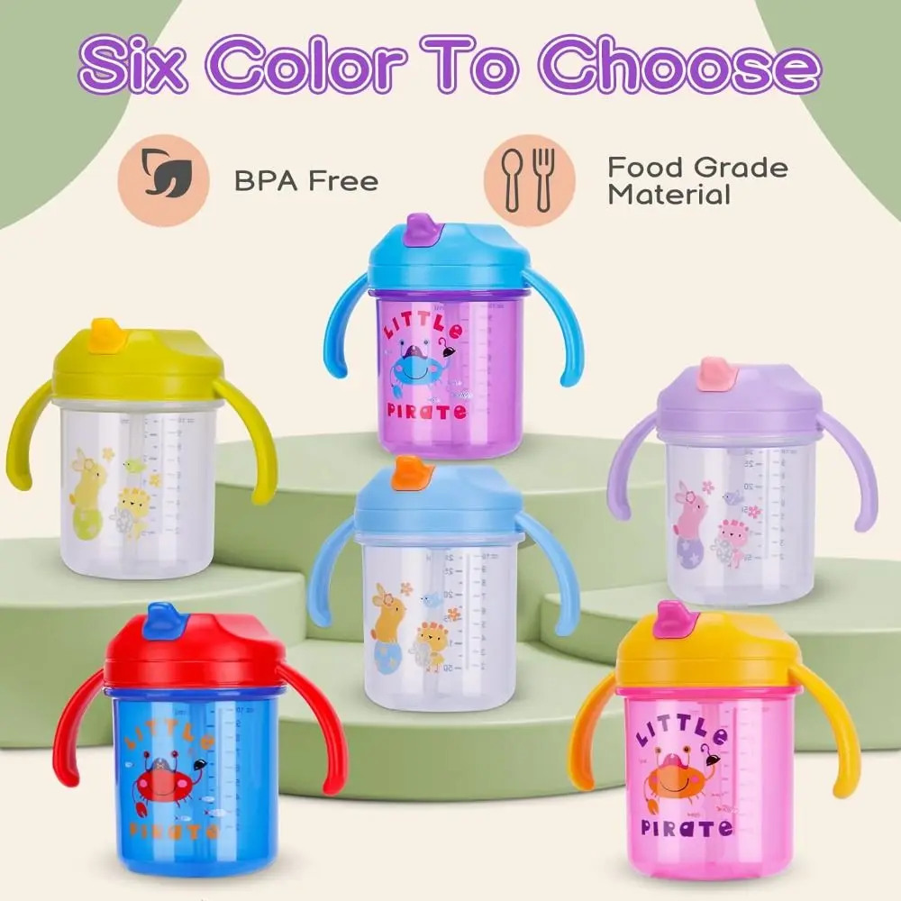 New with Straw Cup Spill-Proof Food-grade PP Water Bottles 280ml Babies Trainer Cup