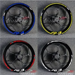 17 pollici per YAMAHA YZF R3 moto Logo mozzo ruota impermeabile adesivi bordo riflettente alto decorazione decalcomania anteriore e posteriore