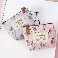 Monedero Kawaii de moda, Mini bolso de mano Floral de lona, monedero barato para mujeres y niñas, monederos de cambio, bolsos de mano al por mayor