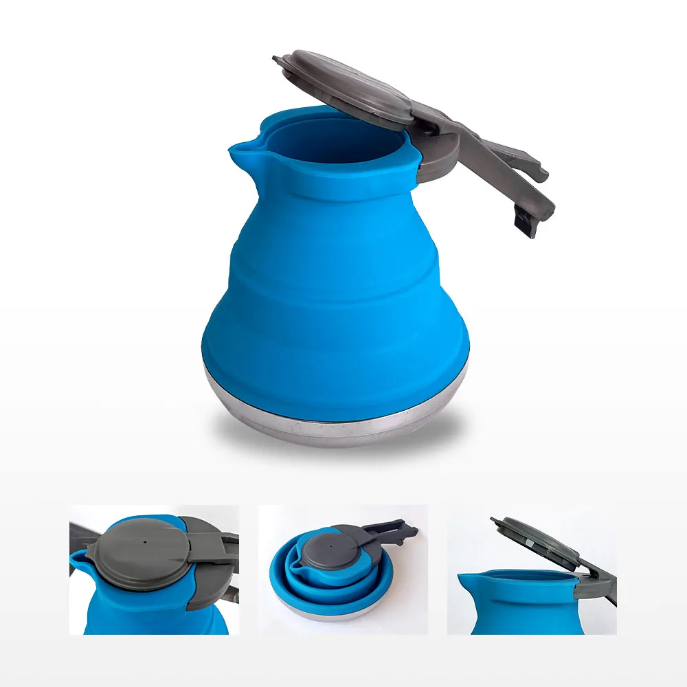 

Силиконовый чайник, креативный портативный уличный силикагель, складная кофеварка, компрессионный герметичный чайник для путешествий, кемпинга, 1500 мл