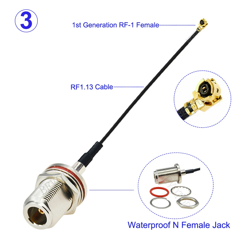 1Pcs RF113 OD=1.13 U.FL IPX-1 Female to N Male/N Female Connector Pigtail Jumper RF1.13 Cable N to IPX Adapter Extend Cable