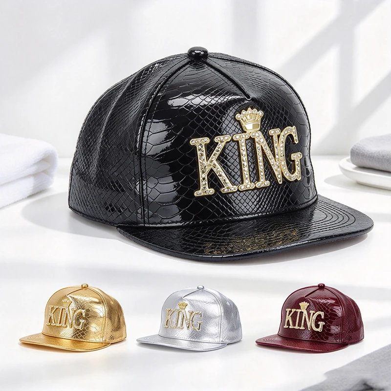 chapeu-de-aba-reta-com-strass-king-bone-de-beisebol-para-homens-e-mulheres-bone-snapback-brilhante-estilo-hip-hop-streetwear-para-festas-ao-ar-livre-fantasia-acessorio-de-cabeca