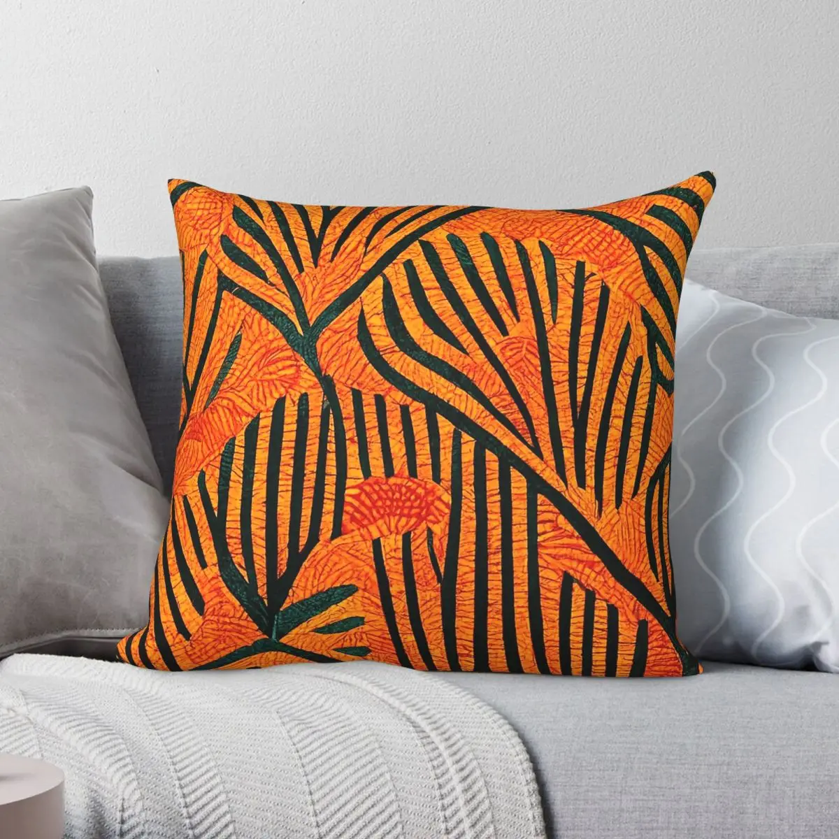 African Orange Tribal Ethnic Square Pillowcase Polyester Linen Velvet Printed Decor Pillow Case Sofa Seater Cushion Cover 18
