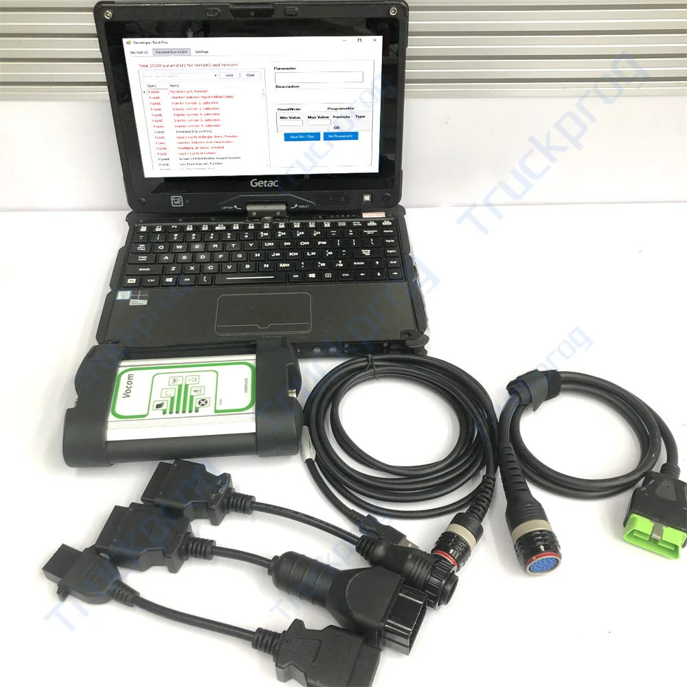 

Getac Laptop VOCOM 88890300 Premium Tech Tool- Dev2 Tool Programming Parameter Chassis Id Construction Machinery Diagnostic Tool