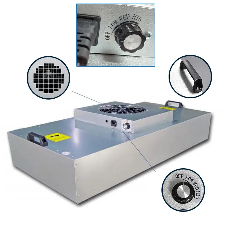 

FFU Air Purifier Hundred Grade Laminar Flow Cabinet Draught Fan Filter Unit Efficient Baffleless Filter High Quality Clean