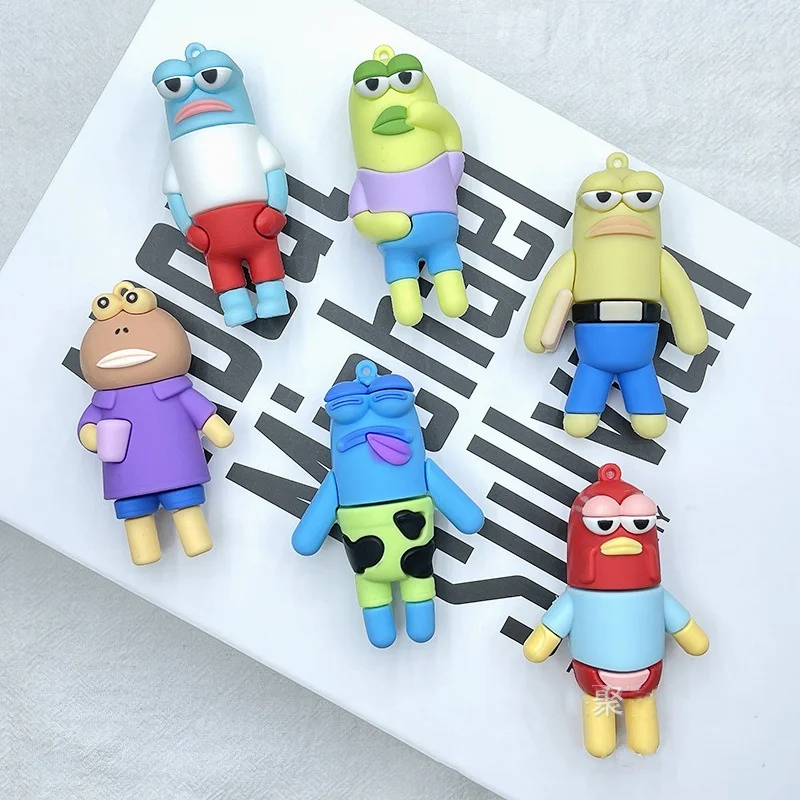 Bikini Bottom Residents Ugly Fish Keychain Biyeyu Series Pendant Car Bag Hanging Decoration Festival Gift Wholesale Colorful Toy