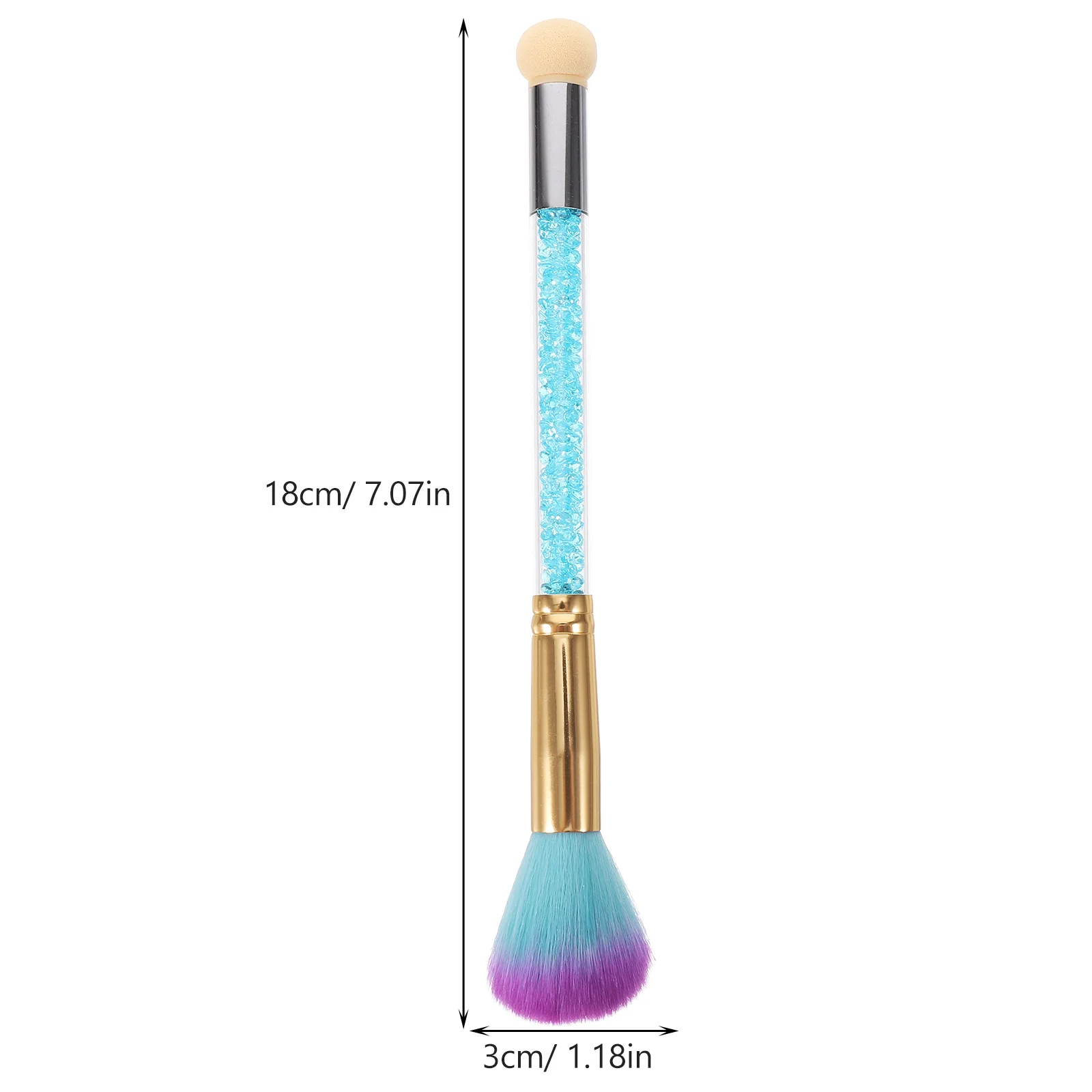 1pc Nail Dust Remover Brush Doudle End Acrylic Rhinestone Pole Brush Manicure Tool (Purple) nail dust brush