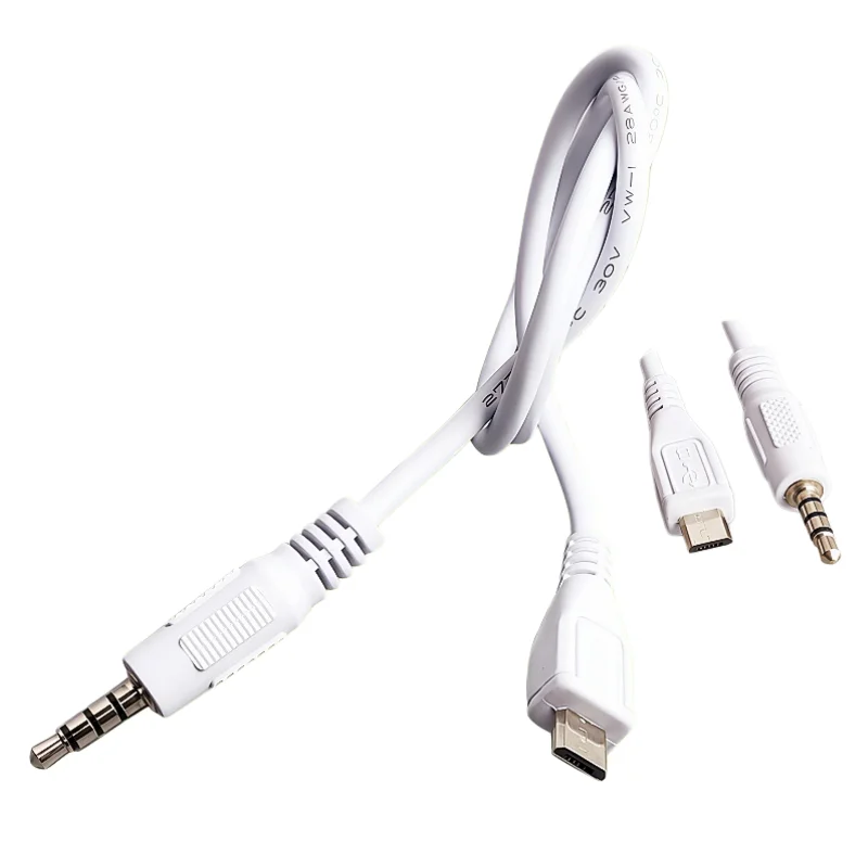 1PCS Micro USB To Jack 3.5mm Audio Cable Connector 3.5 Earphone Phone Plug Audio Adapter Cable for V8 50CM