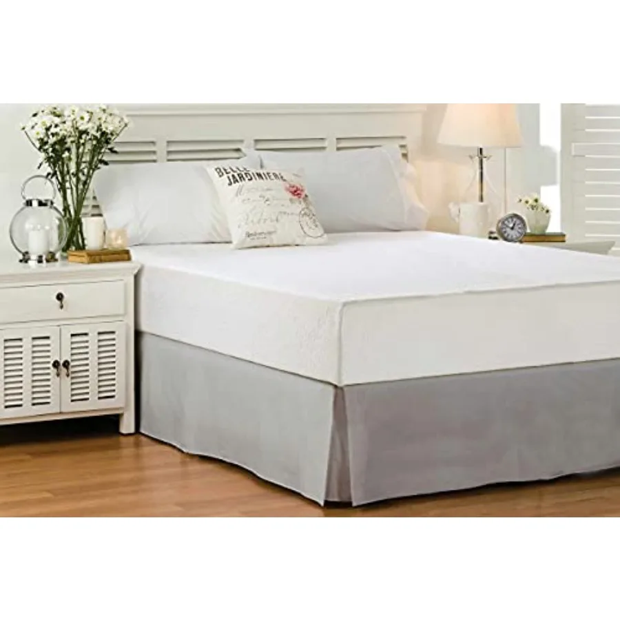 

Покрывало-юбка для кровати размера Full Size из египетского хлопка 600 ТС, высота 18 дюймов, легко устанавливается - Покрывало-юбка для кроватей размера Full 54x75 дюймов - С центральными и угловыми складками