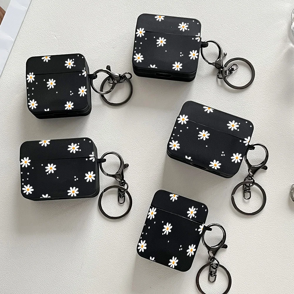 Cute Daisy Pattern Earphone Cases for Airpods Pro 3/Pro 2/Pro Headphones Cover Protective Case For AirPods 1/2/3/4 with Keychain