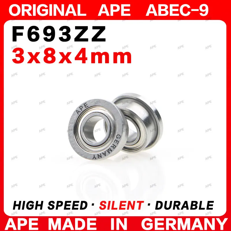 5-20Pcs Germany APE ABEC-9 F693ZZ Bearing 3x8x4mm F693 Z -2Z RS Precision High-Speed Flange Bearings