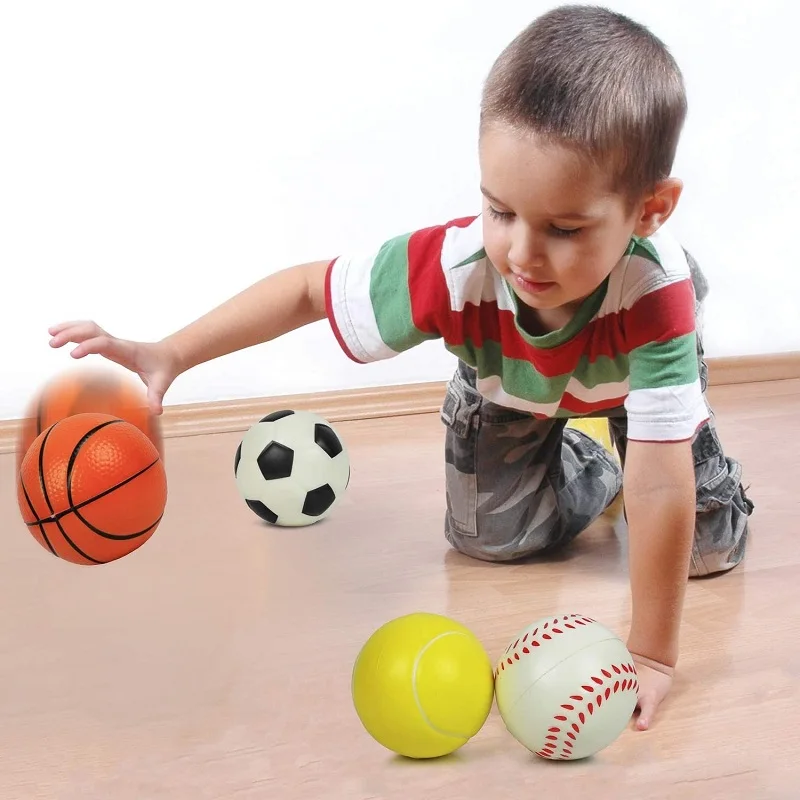 Pelota deportiva de 3 piezas para niños y adultos, juguete para apretar, Mini pelota de fútbol, baloncesto, béisbol, tenis, decoración de fiesta