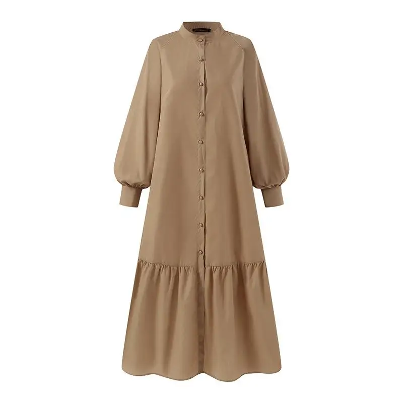 Femmes longue Sve t-shirt Ktan Dr décontracté taille ample Polyester Fiber basique Sle printemps automne hiver porter