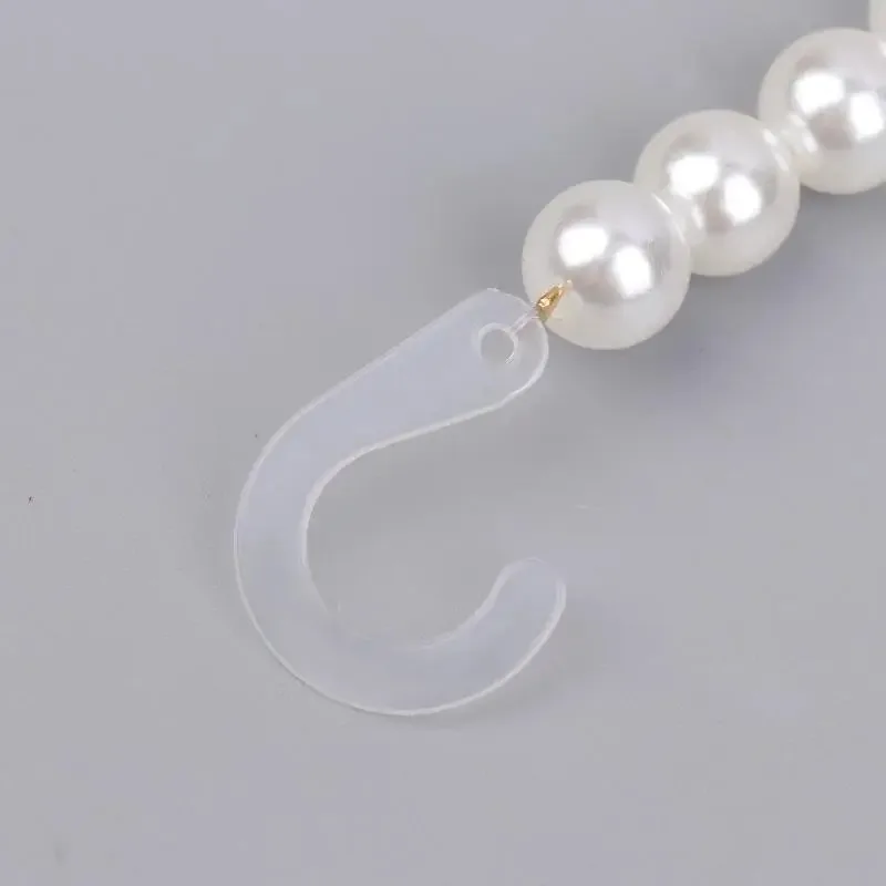 2Pcs Imitation Pearl Shoe Charms Detachable Pearl Chain Buckles Fashion Simple Decorations for Clogs Shoes