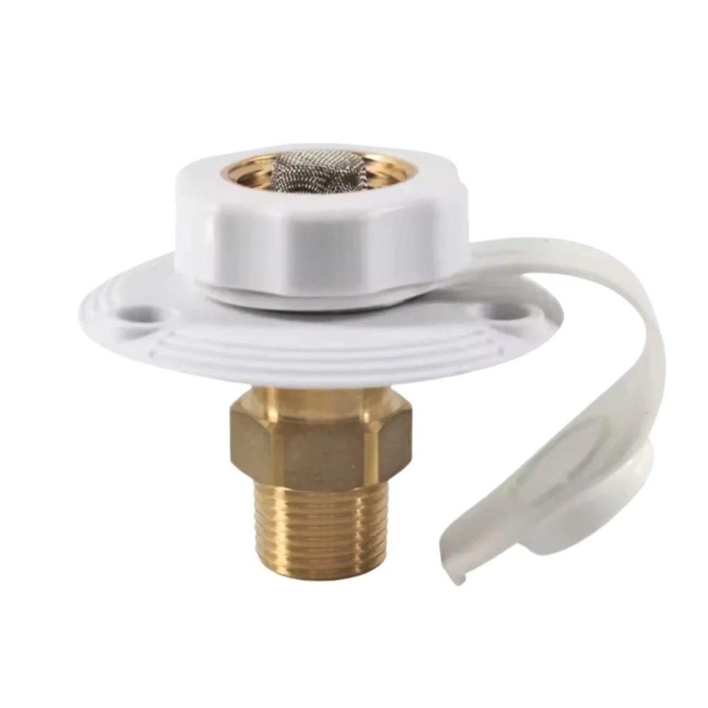 

RV Water Inlet with Check Valve for Backflow Prevention 3/4 NH Female to 1/2 NPT Male 3 Inch Flange for RVs Trailers