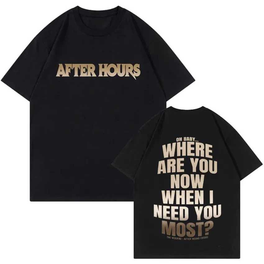 Double Sided Print Casual Tee The Weeknd Camiseta After Hours Til Dawn 2026 Letters Hip Hop Fashion Cotton Short Sleeve Tshirts