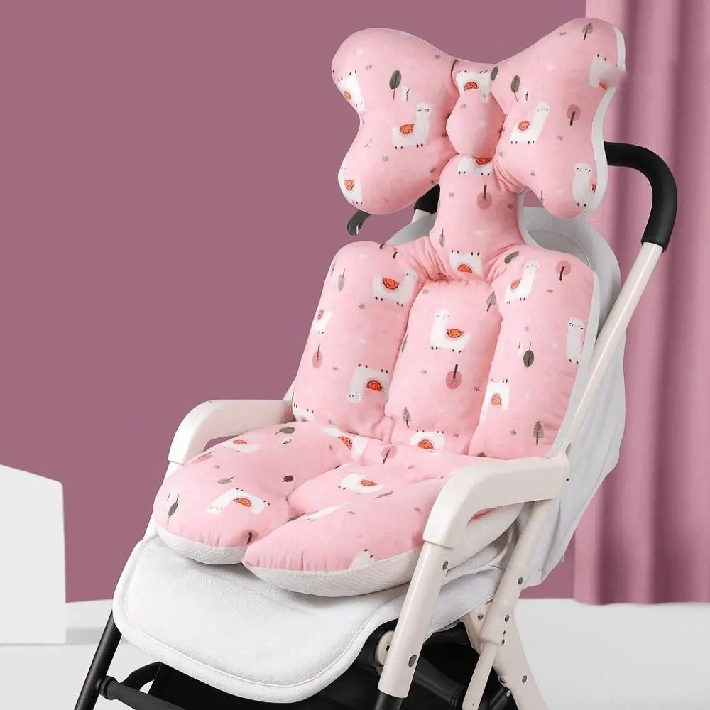

Soft Baby Stroller Cushion Comfortable Cartoon Printed Baby Pram Seat Mat Breathable Car Seat Dining Chair Cotton Pad
