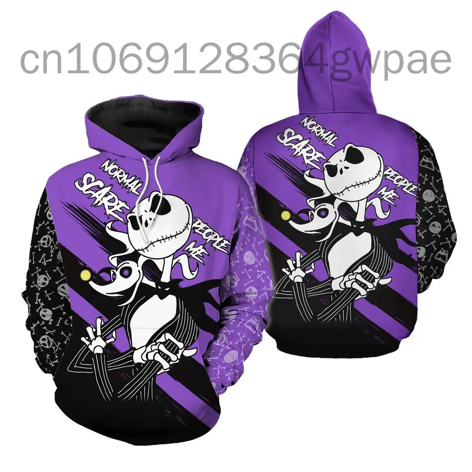 Jack Skellington 3D Hoodie Men\'s Women\'s Casual Sports Pullover Hoodie Disney 3D Hoodie Fashion Oversized Sweatshirt