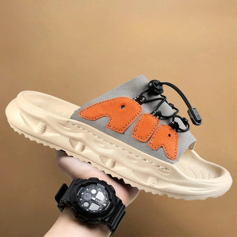 

Мужские высококачественные тапочки для летней одежды, нескользящие повседневные сандалии, уличные пляжные сандалии, дышащая и удобная мужская обувь