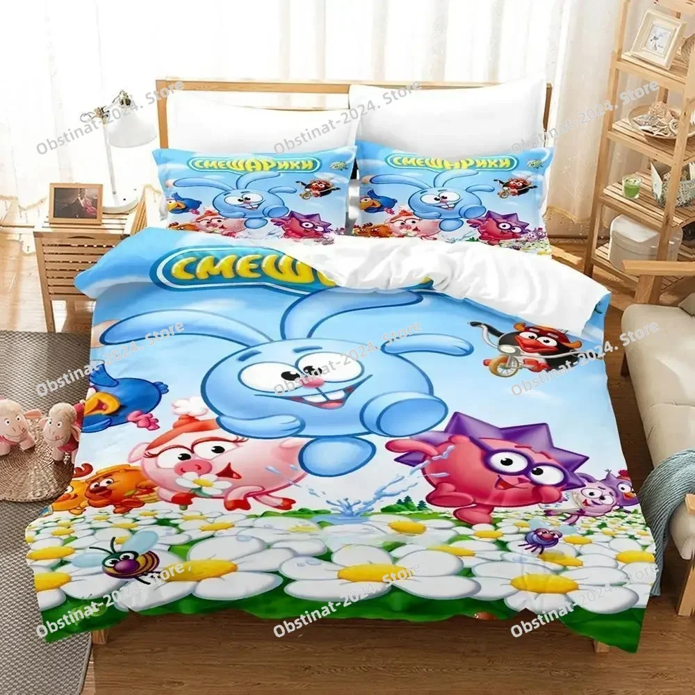 

Smeshariki Bedding Set Single Twin Full Queen King Size Bed Set Adult Kid Bedroom Duvet cover Sets 3D Print Anime Bed Sheet Sets