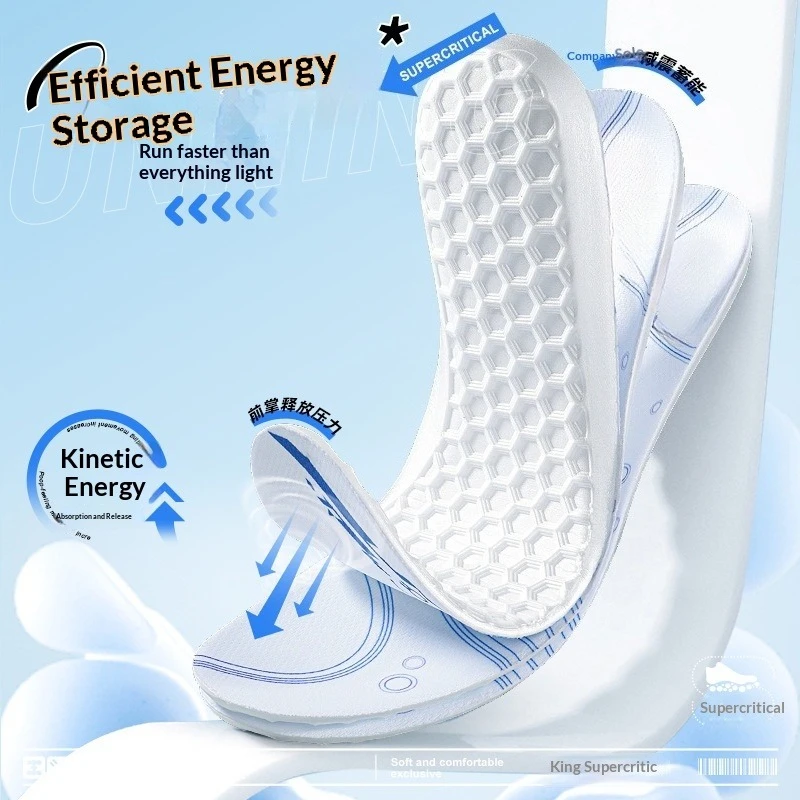 High Elastic Shock Absorbing Sports Insoles, Sweat Absorbing Breathable Deodorant Shoe Pads for Sports Men Women