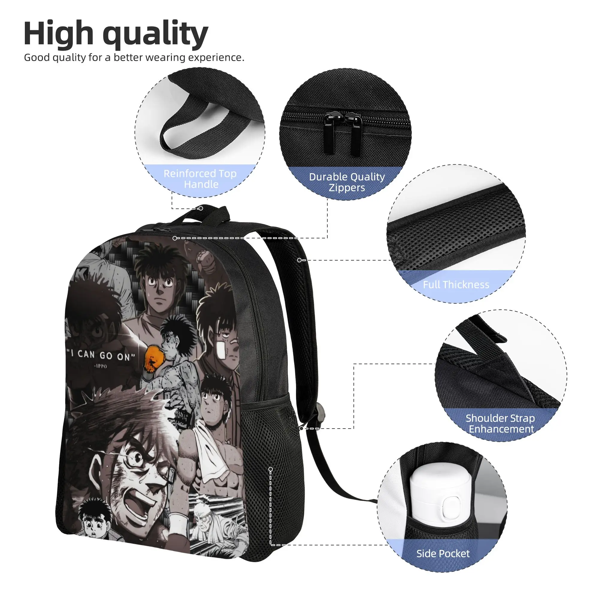 Hajime No Ippo Kamogawa Boxing Gym Backpack  Sport Backpacks Female Kawaii High School Bags High Quality Breathable Rucksack