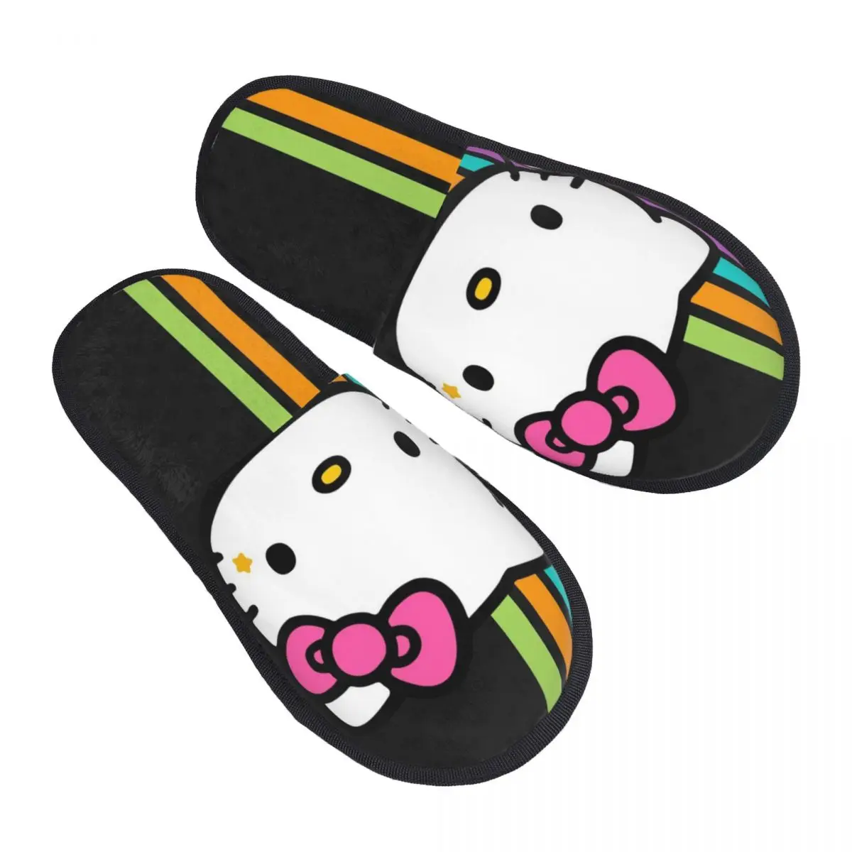 

Изготовленные на заказ домашние тапочки из мягкой пены с эффектом памяти Hello Kitty, женские удобные теплые нескользящие тапочки на подошве