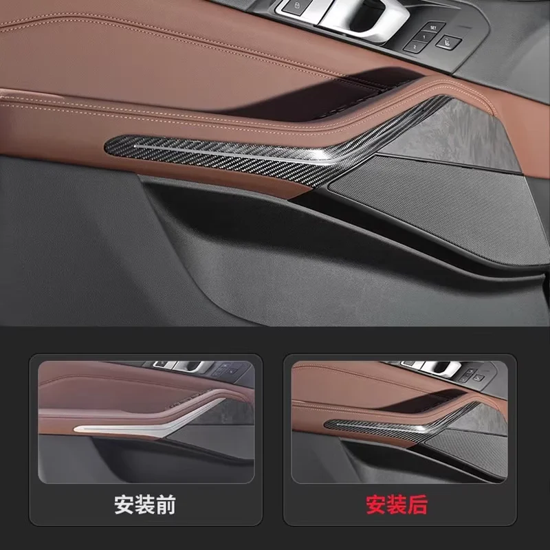 

For BMW X5 G05 Real Dry Carbon Fiber 2018-2025 Door Ambient Light Cover Trim Interior Decoration Modification Accessories