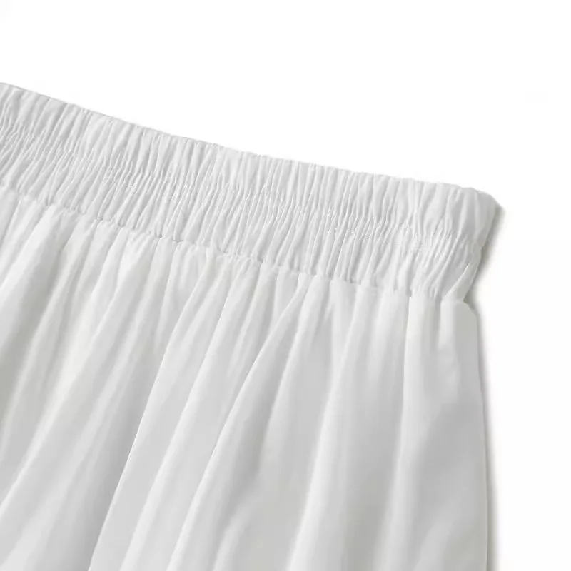 White ruffled skirt female summer 2024 new irregular fairy short skirt pleated skirt