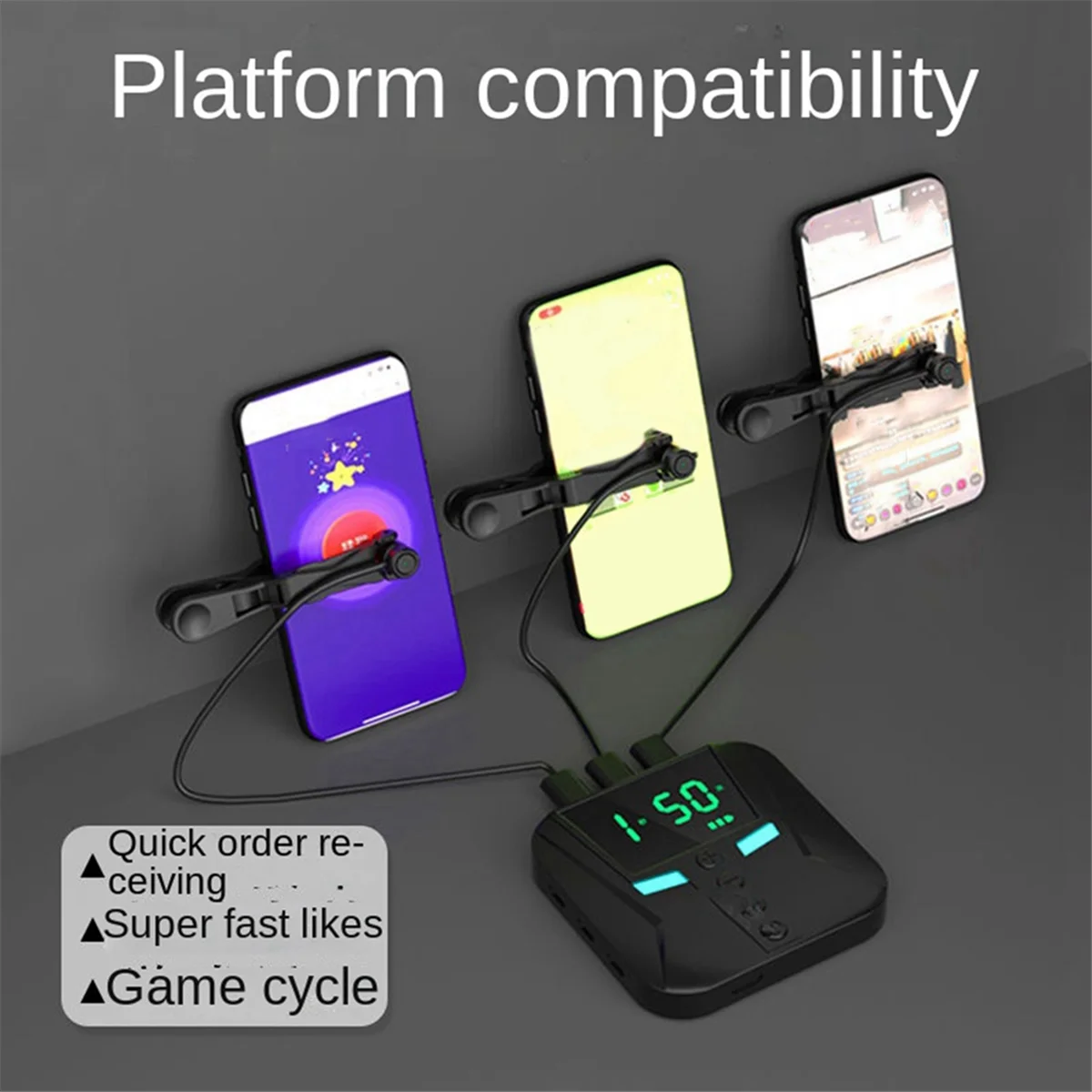 Dispositivo clicker de tela de celular y16a, transmissão ao vivo, elogio rápido, dispositivo de conexão automática, dispositivo de ponto universal d