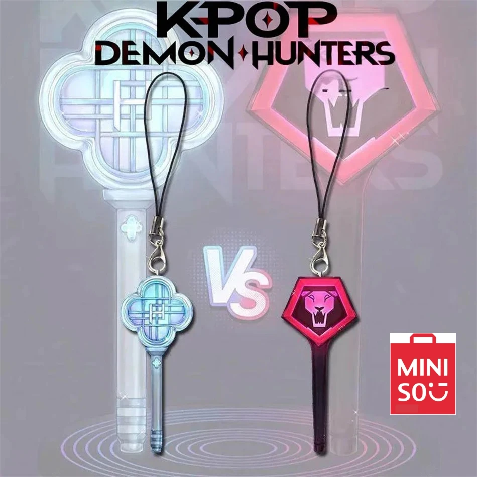 

Аниме фильм KPop HUNTR/X брелок для косплея акриловая световая палочка кулон брелок для телефона цепочка для сумки аксессуары орнамент подарок реквизит