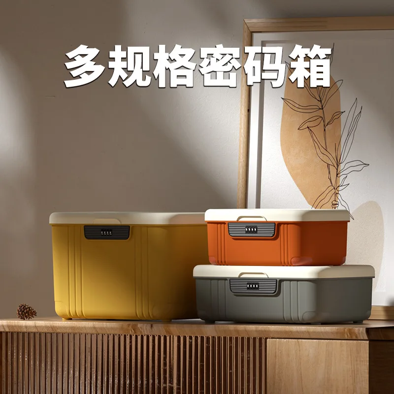 Locked Storage Box Privacy Document Certificate Sorting  Portable Medicine Box Desktop Password Box