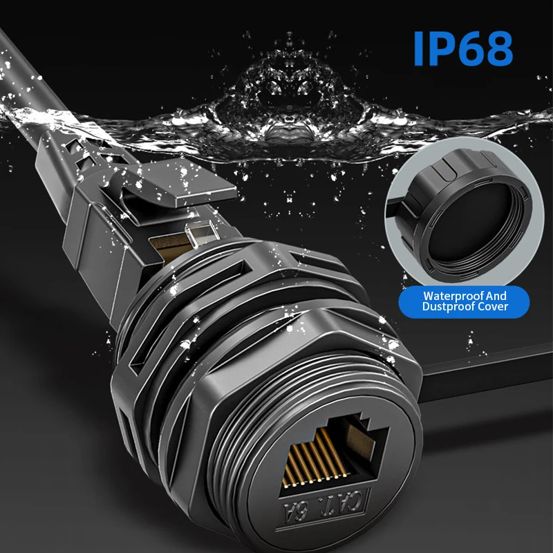 CAT6A RJ45 Waterproof Network Module CAT3 Telephone Jack Socket CAT6E Cat6 Ethernet Cable Extender Adapter Network Interfac Plug