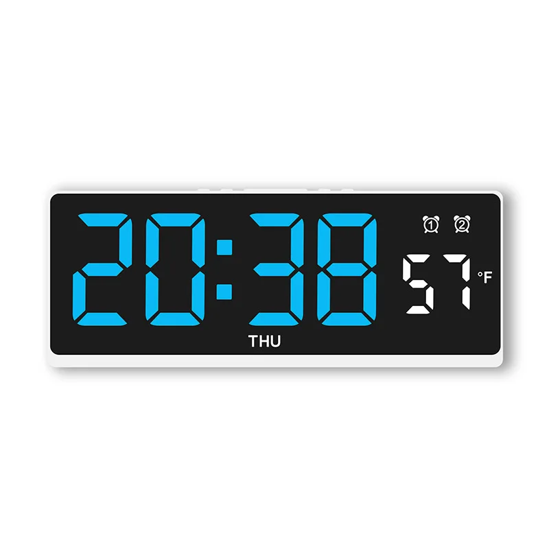 Digital LED Alarm Clock Temperature Week Display Electronic Table Clock Voice Control Alarm Clocks Brightness Adjustment