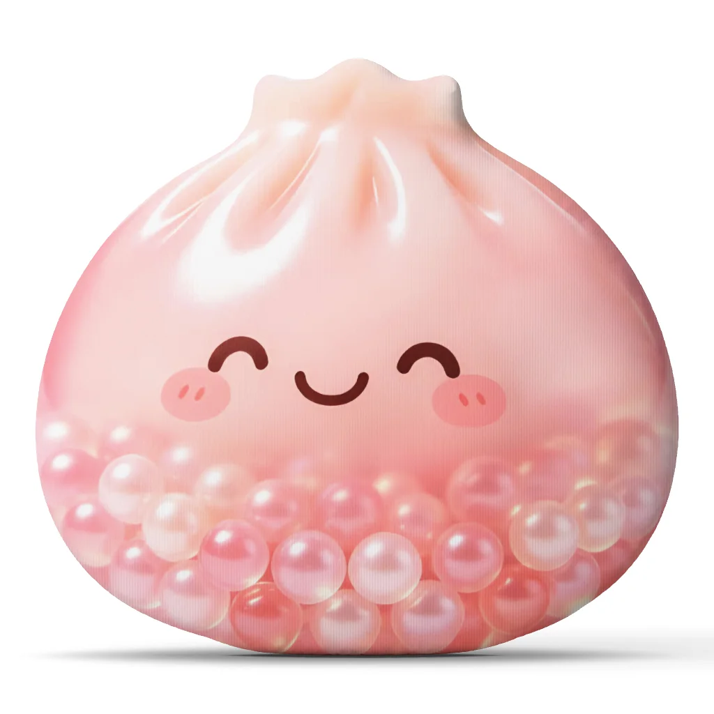 Squishy Dumpling Shaped Throw Pillow Cute Bubble Tea Cushion Stuffed Decorative Accent Pillow for Bedroom Sofa Decor