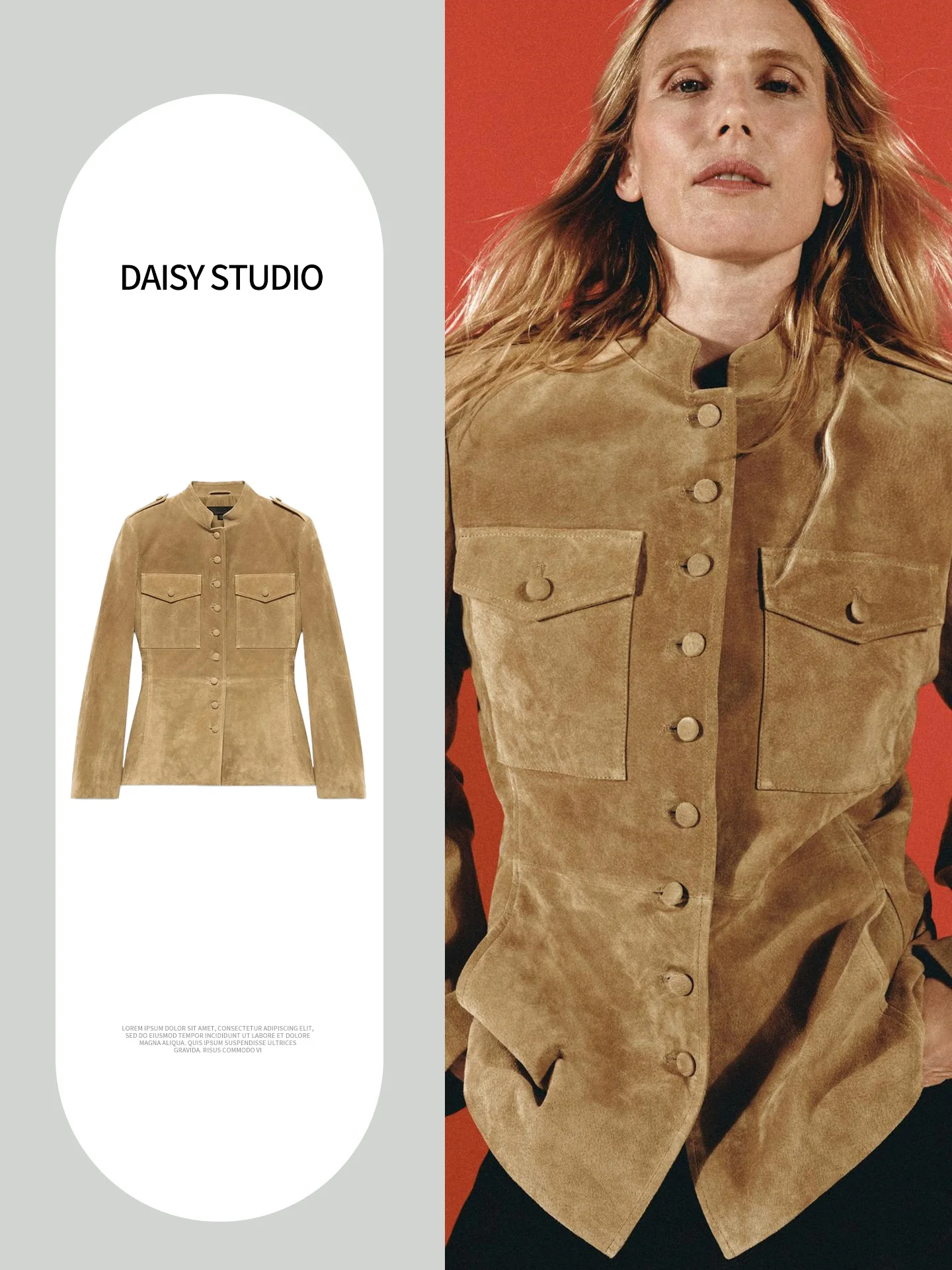 New Autumn Women's Commuter Style Long Sleeve Stand Collar Padded Shoulder A-Line Hem Jacket Outerwear 3046261