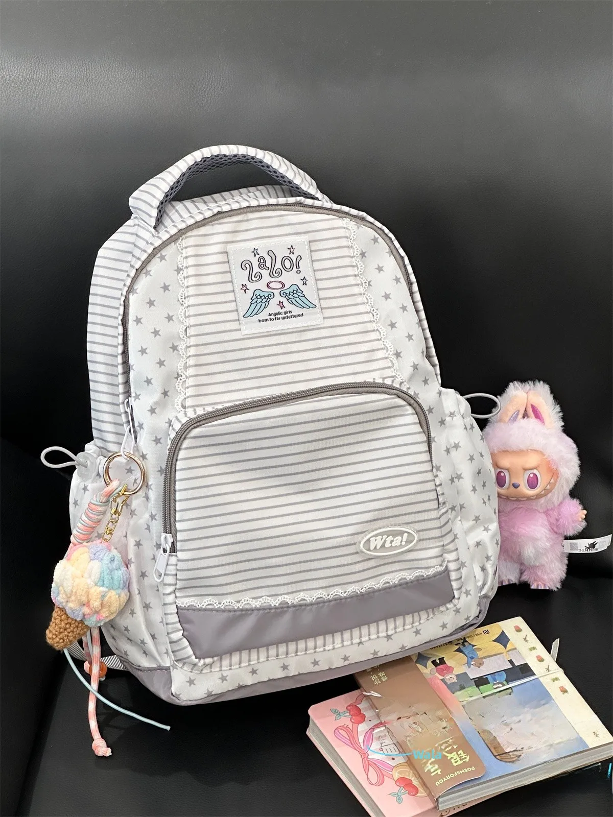 

Досуг Открытый MOB в полоску Звезда Студенческий класс Маленькая сумка для книг Сумка для поездок на работу Повседневная дорожная сумка Женская Sle