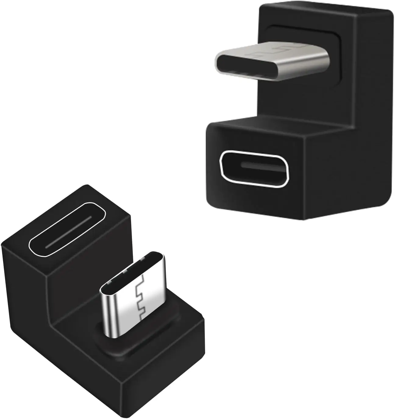 محول USB C U الشكل، محول USB C 180 درجة 3 عبوات، محول تمديد USBC بسرعة 10 جيجابت في الثانية إلى USBC